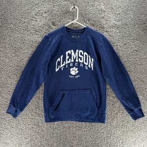 Clemson Tigers Sweatshirt Mens Small Blue Crew‎ Neck Pullover Russell Athletic
